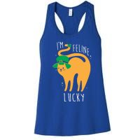 I'm Feline Lucky Funny St Patricks Day Cat Lover Cool Gift Women's Racerback Tank