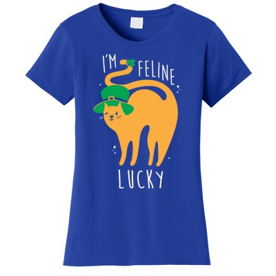 I'm Feline Lucky Funny St Patricks Day Cat Lover Cool Gift Women's T-Shirt