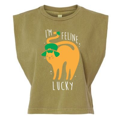 I'm Feline Lucky Funny St Patricks Day Cat Lover Cool Gift Garment-Dyed Women's Muscle Tee