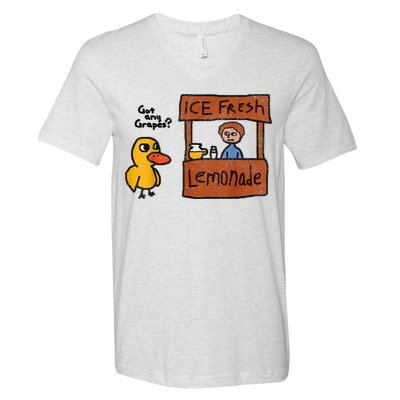 Ice Fresh Lemonade Got Any Grapes Duck Funny Gift V-Neck T-Shirt
