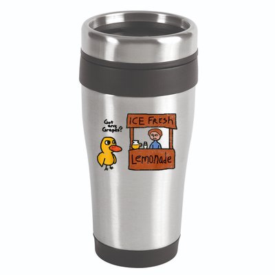 Ice Fresh Lemonade Got Any Grapes Duck Funny Gift 16oz Travel Tumbler