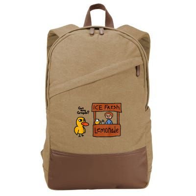 Ice Fresh Lemonade Got Any Grapes Duck Funny Gift Cotton Canvas Backpack