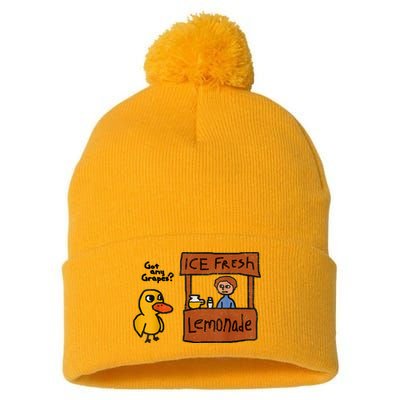 Ice Fresh Lemonade Got Any Grapes Duck Funny Gift Pom Pom 12in Knit Beanie