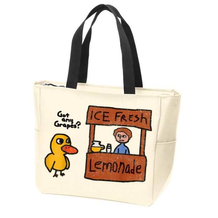 Ice Fresh Lemonade Got Any Grapes Duck Funny Gift Zip Tote Bag