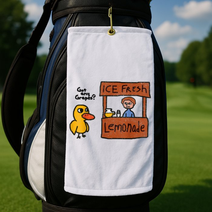 Ice Fresh Lemonade Got Any Grapes Duck Funny Gift Golf Towel