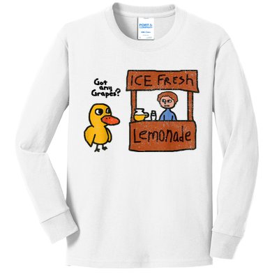 Ice Fresh Lemonade Got Any Grapes Duck Funny Gift Kids Long Sleeve Shirt