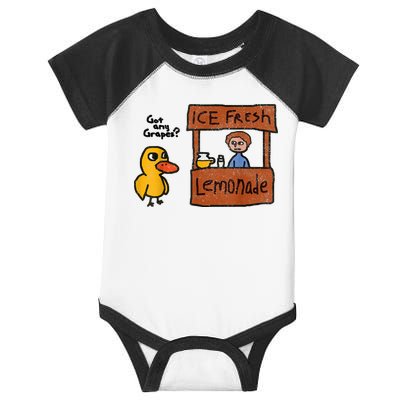 Ice Fresh Lemonade Got Any Grapes Duck Funny Gift Infant Baby Jersey Bodysuit
