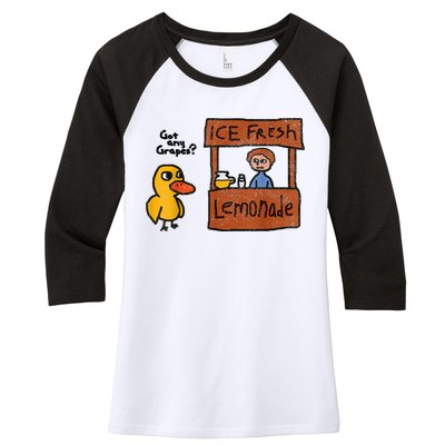Ice Fresh Lemonade Got Any Grapes Duck Funny Gift Women's Tri-Blend 3/4-Sleeve Raglan Shirt