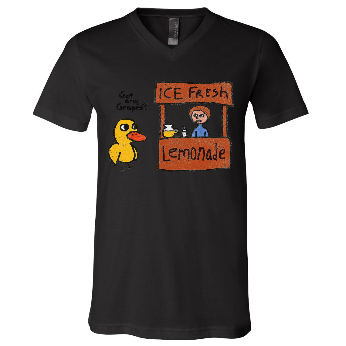 Ice Fresh Lemonade Got Any Grapes Duck Funny Gift V-Neck T-Shirt