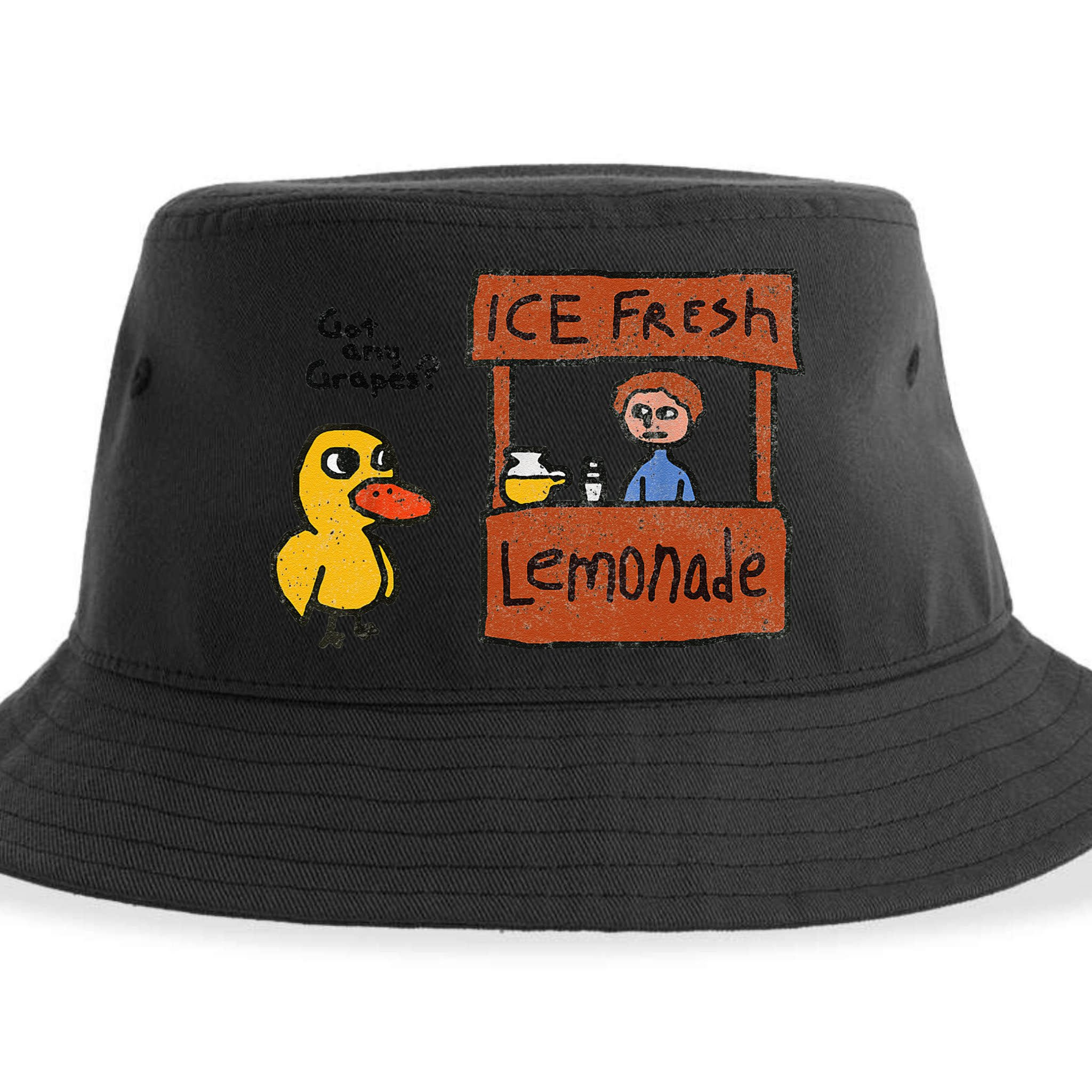 Ice Fresh Lemonade Got Any Grapes Duck Funny Gift Sustainable Bucket Hat
