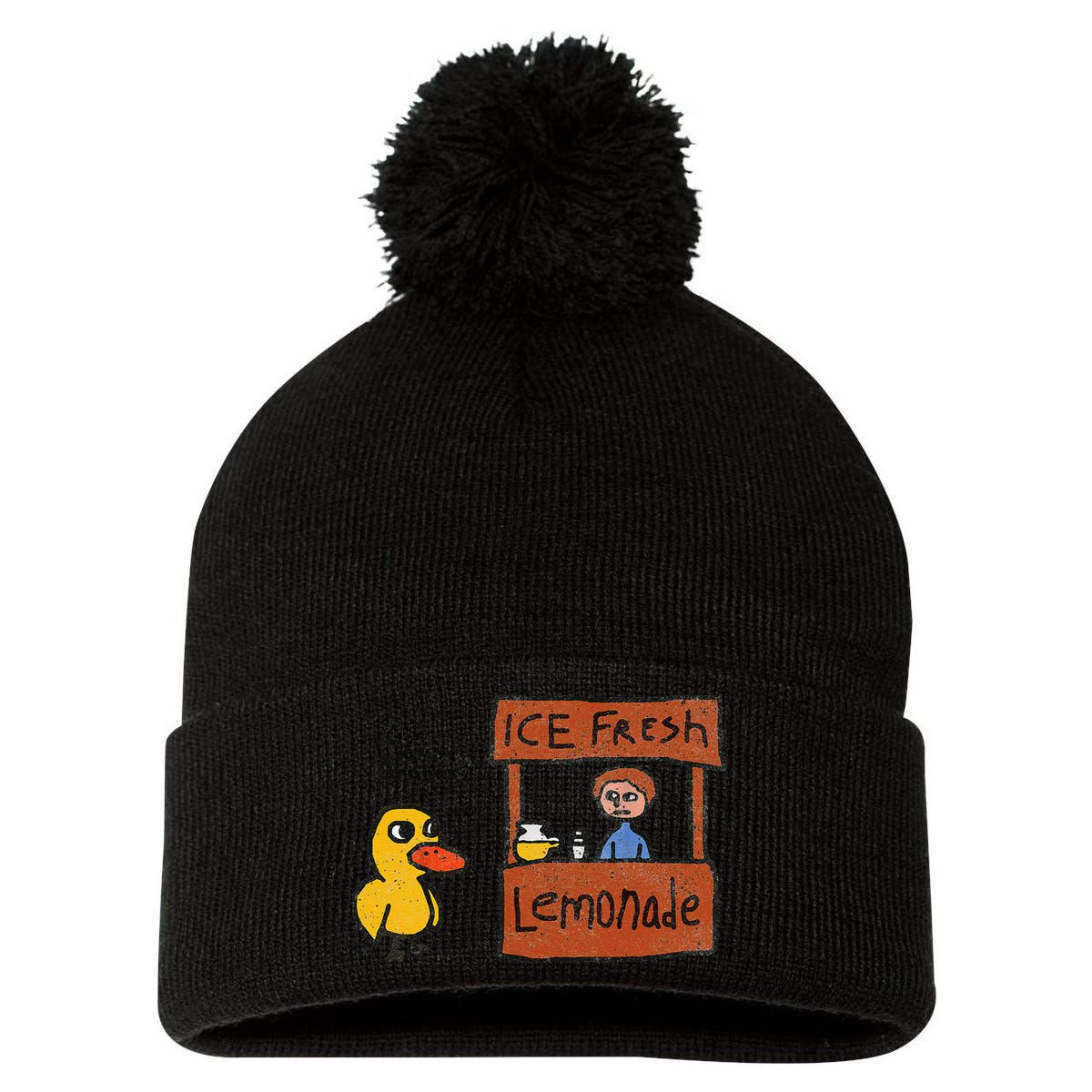 Ice Fresh Lemonade Got Any Grapes Duck Funny Gift Pom Pom 12in Knit Beanie