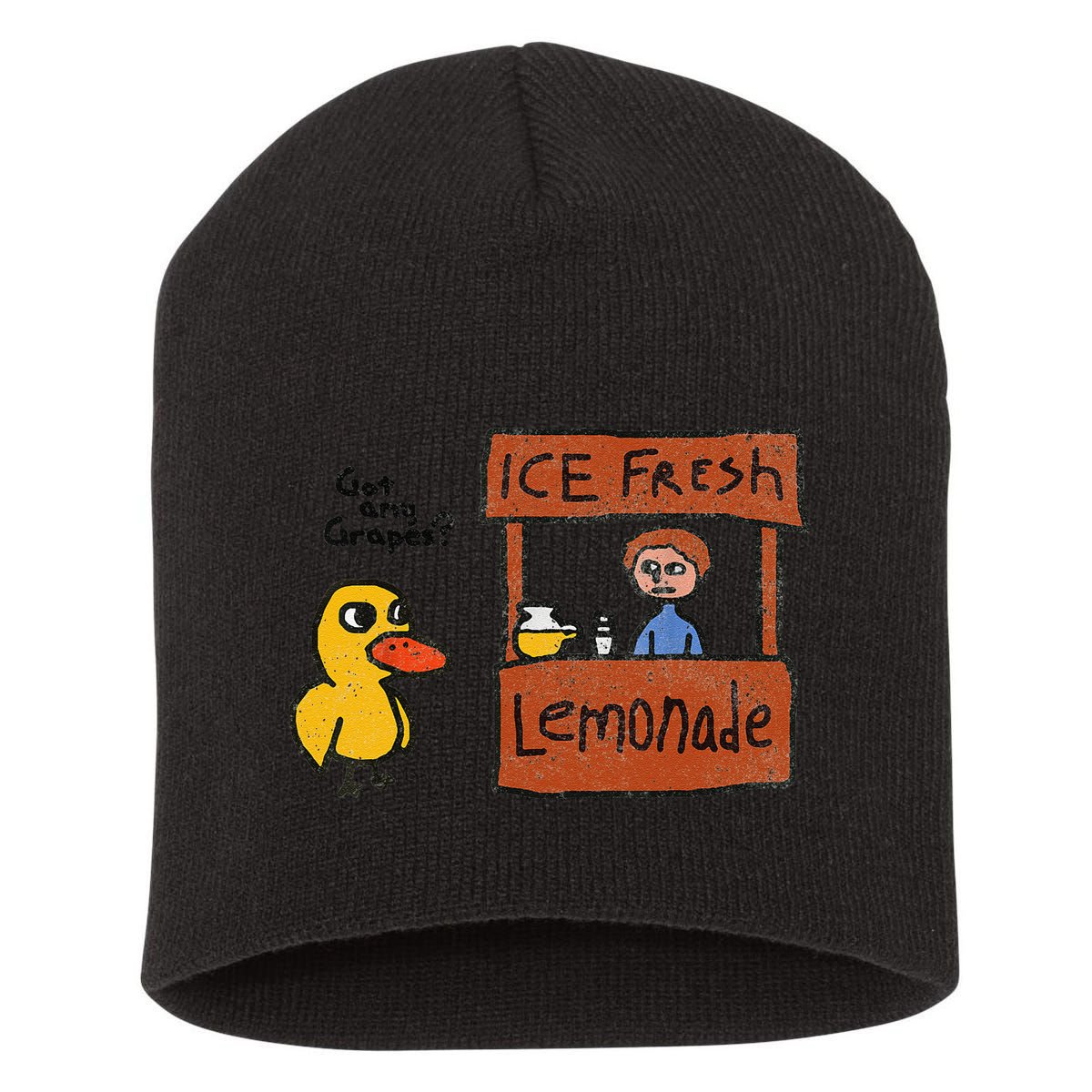 Ice Fresh Lemonade Got Any Grapes Duck Funny Gift Short Acrylic Beanie