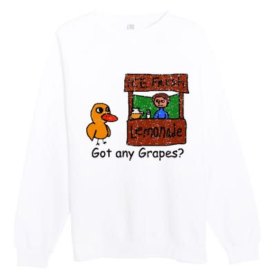 Ice Fresh Lemonade Duck Funny Got Any Grapes Love Gift Premium Crewneck Sweatshirt