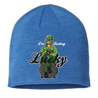 I'm Feeling Lucky Bernie Sanders Smitten Mittens Meme Cool Gift Sustainable Beanie