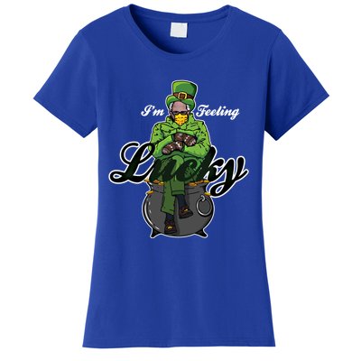 I'm Feeling Lucky Bernie Sanders Smitten Mittens Meme Cool Gift Women's T-Shirt