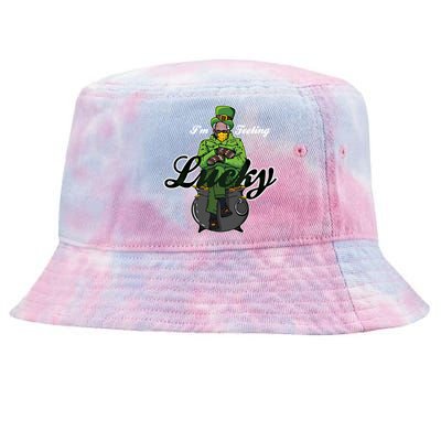 I'm Feeling Lucky Bernie Sanders Smitten Mittens Meme Cool Gift Tie-Dyed Bucket Hat