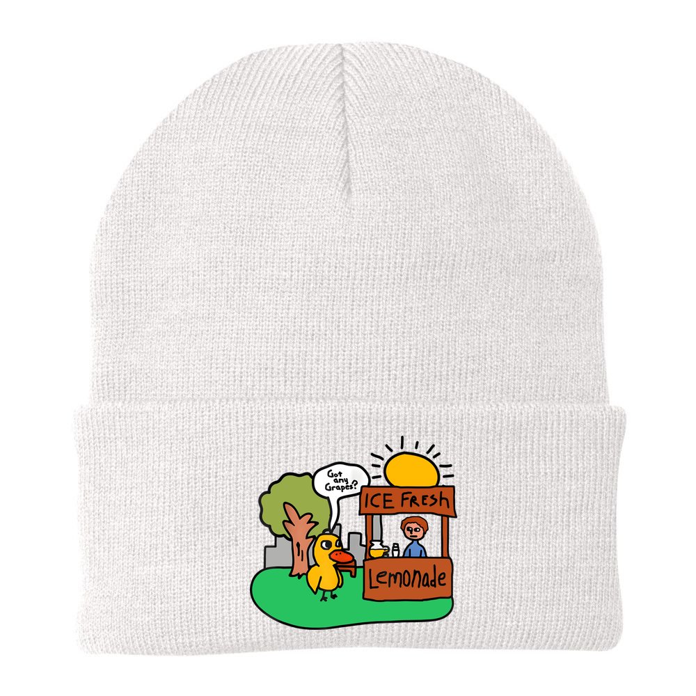 Ice Fresh Lemonade Got Any Grapes Duck Funny Gift Beanie