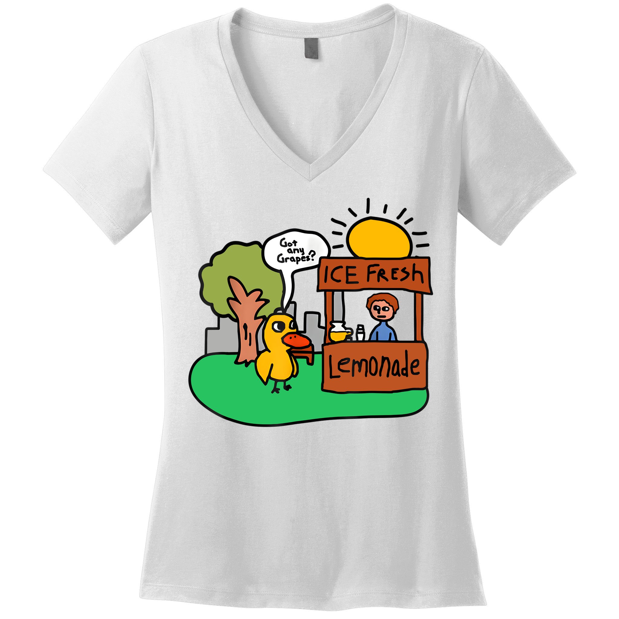 Ice Fresh Lemonade Got Any Grapes Duck Funny Gift Women's V-Neck T-Shirt