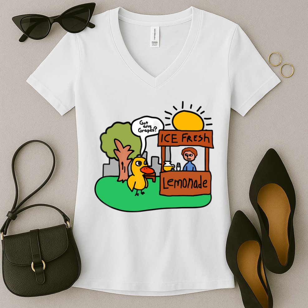 Ice Fresh Lemonade Got Any Grapes Duck Funny Gift Women's V-Neck T-Shirt