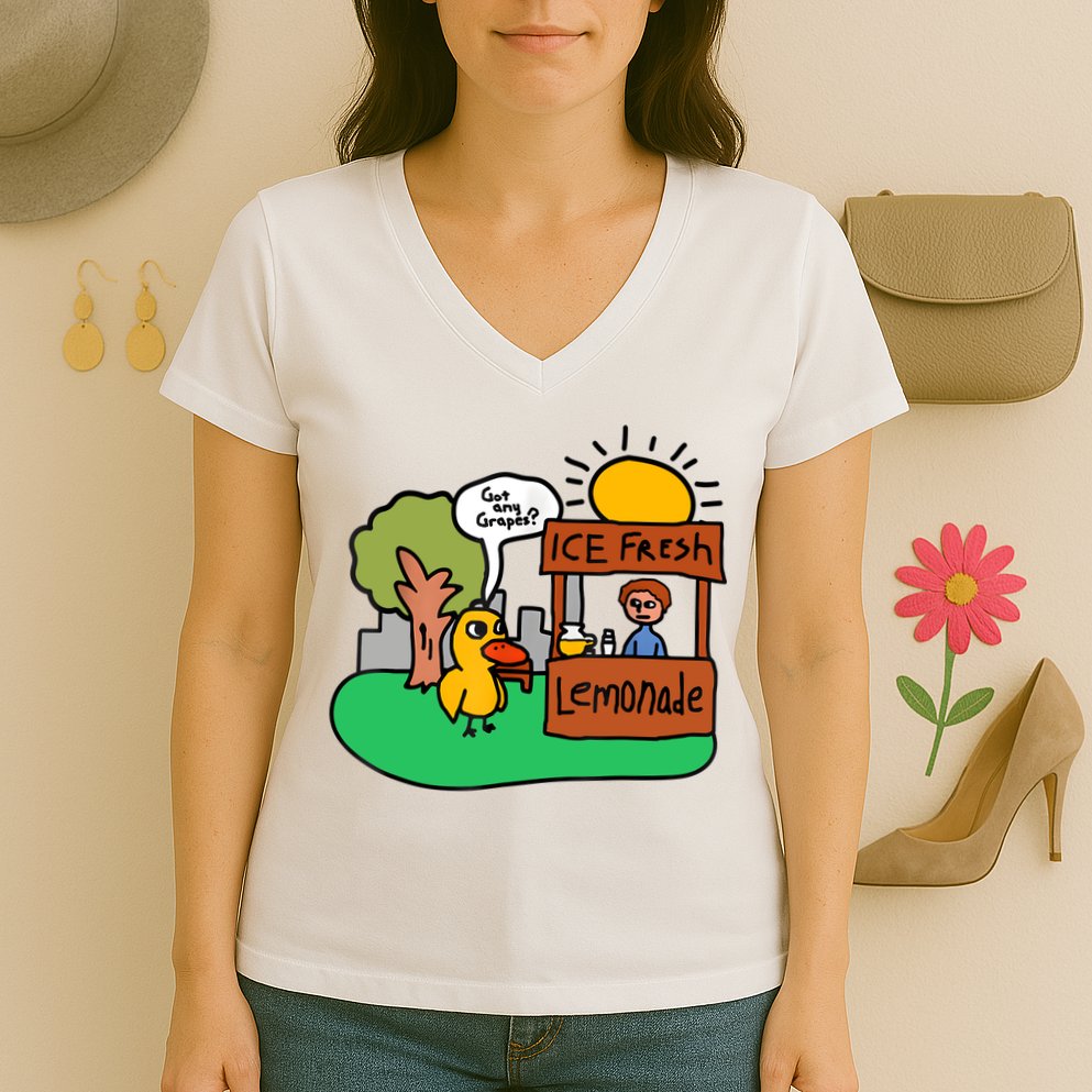 Ice Fresh Lemonade Got Any Grapes Duck Funny Gift Women's V-Neck T-Shirt