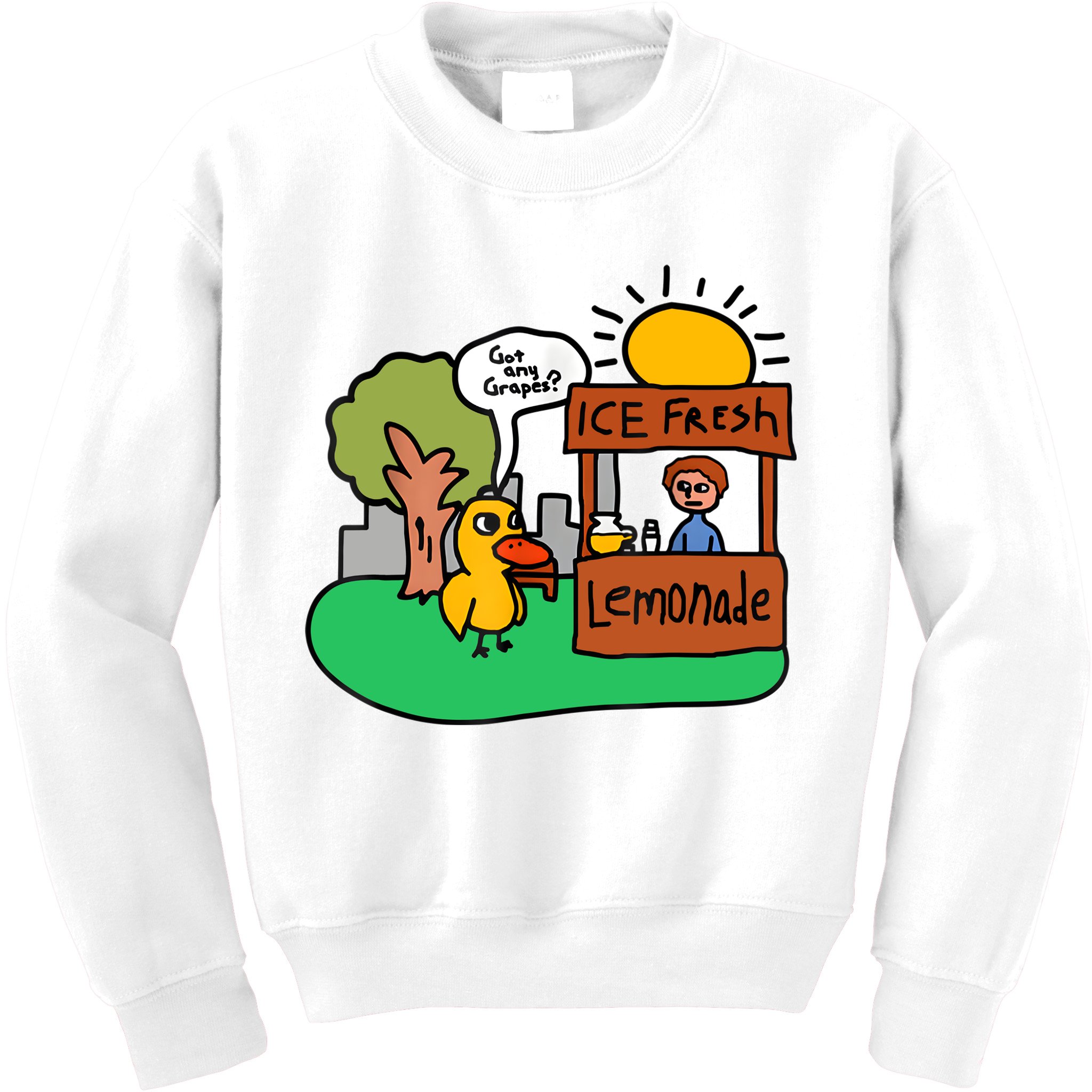 Ice Fresh Lemonade Got Any Grapes Duck Funny Gift Kids Sweatshirt