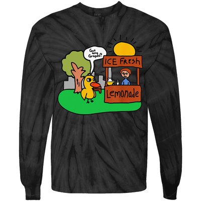 Ice Fresh Lemonade Got Any Grapes Duck Funny Gift Tie-Dye Long Sleeve Shirt