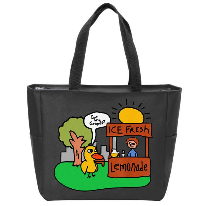 Ice Fresh Lemonade Got Any Grapes Duck Funny Gift Zip Tote Bag