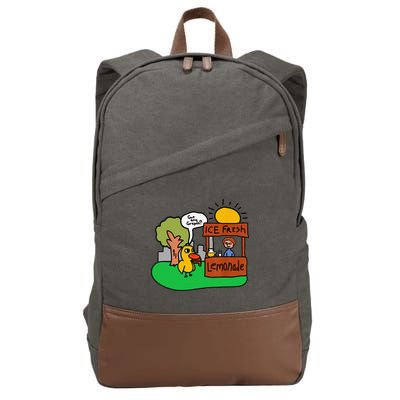 Ice Fresh Lemonade Got Any Grapes Duck Funny Gift Cotton Canvas Backpack