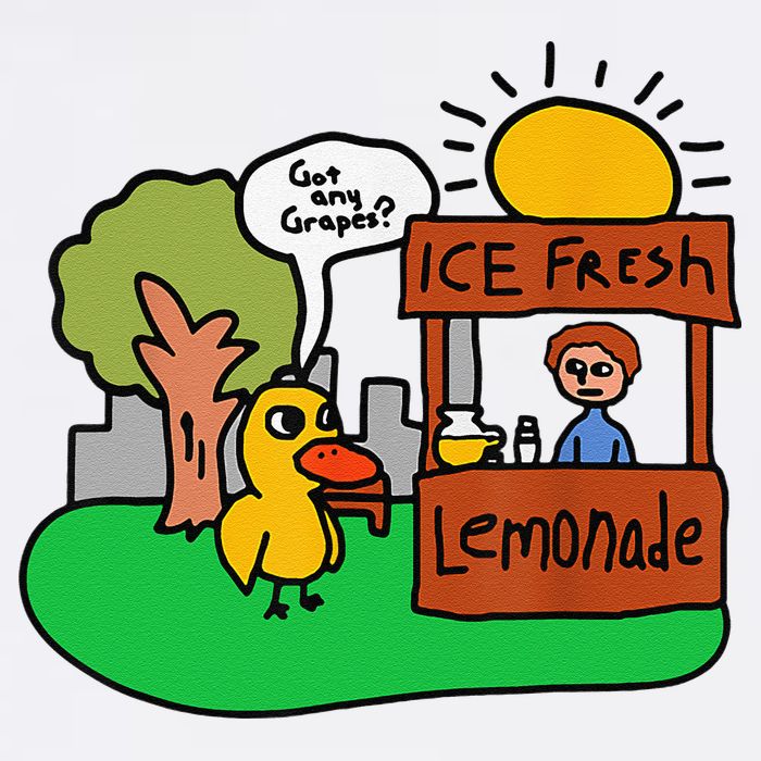 Ice Fresh Lemonade Got Any Grapes Duck Funny Gift Toddler T-Shirt