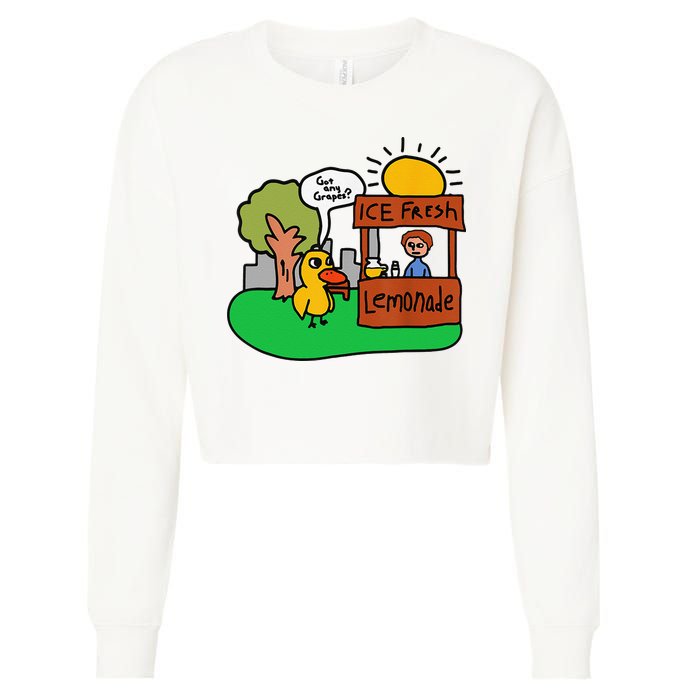 Ice Fresh Lemonade Got Any Grapes Duck Funny Gift Cropped Pullover Crew