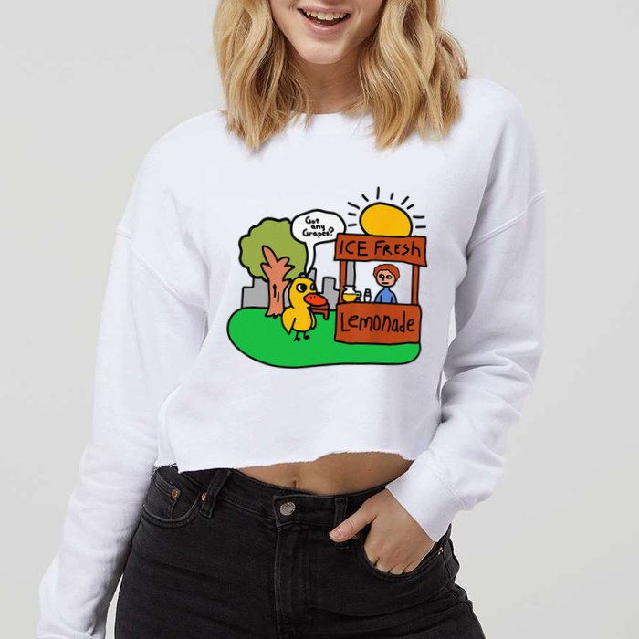 Ice Fresh Lemonade Got Any Grapes Duck Funny Gift Cropped Pullover Crew