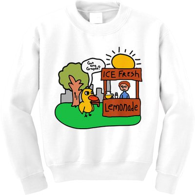 Ice Fresh Lemonade Got Any Grapes Duck Funny Gift Kids Sweatshirt