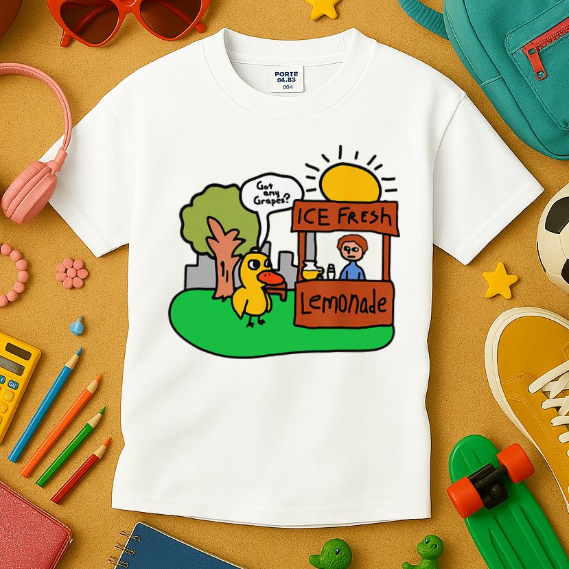 Ice Fresh Lemonade Got Any Grapes Duck Funny Gift Kids T-Shirt