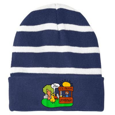 Ice Fresh Lemonade Got Any Grapes Duck Funny Gift Striped Beanie with Solid Band