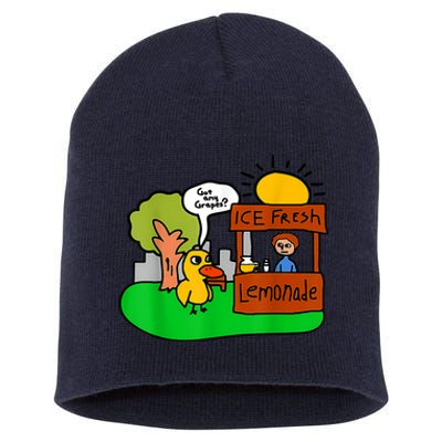 Ice Fresh Lemonade Got Any Grapes Duck Funny Gift Short Acrylic Beanie