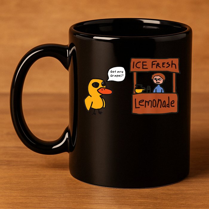 Ice Fresh Lemonade Got Any Grapes Duck Funny Ice Fresh 11oz C Handle Ceramic Mug