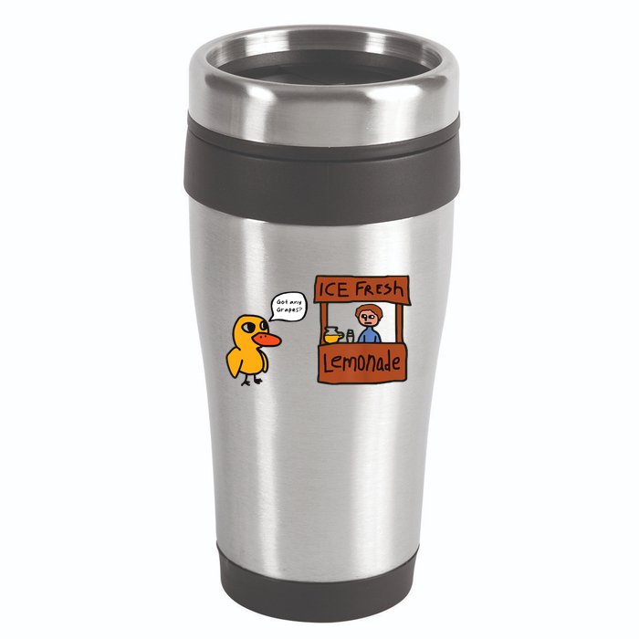 Ice Fresh Lemonade Got Any Grapes Duck Funny Ice Fresh 16oz Travel Tumbler