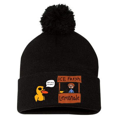 Ice Fresh Lemonade Got Any Grapes Duck Funny Ice Fresh Pom Pom 12in Knit Beanie