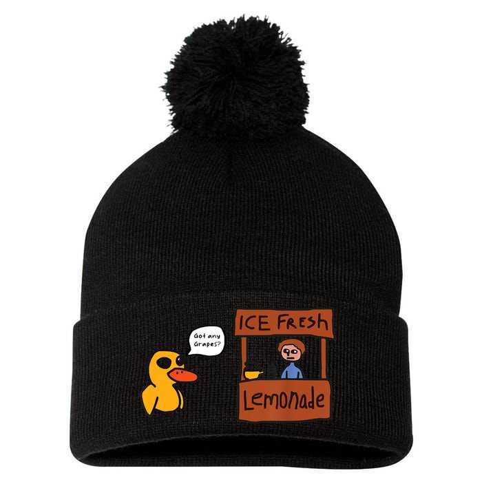 Ice Fresh Lemonade Got Any Grapes Duck Funny Ice Fresh Pom Pom 12in Knit Beanie