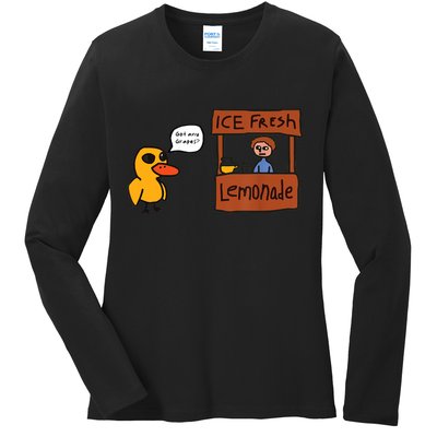 Ice Fresh Lemonade Got Any Grapes Duck Funny Ice Fresh Ladies Long Sleeve Shirt