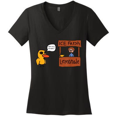 Ice Fresh Lemonade Got Any Grapes Duck Funny Ice Fresh Women's V-Neck T-Shirt