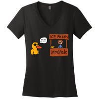 Ice Fresh Lemonade Got Any Grapes Duck Funny Ice Fresh Women's V-Neck T-Shirt
