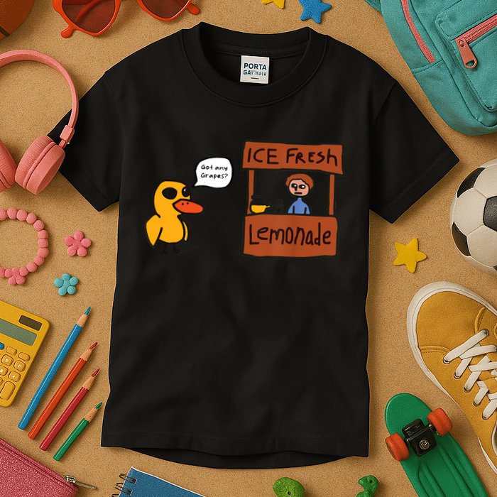 Ice Fresh Lemonade Got Any Grapes Duck Funny Ice Fresh Kids T-Shirt