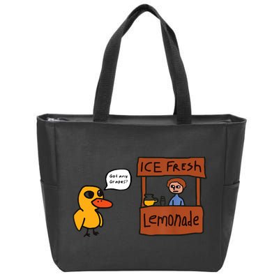 Ice Fresh Lemonade Got Any Grapes Duck Funny Ice Fresh Zip Tote Bag