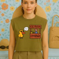 Ice Fresh Lemonade Got Any Grapes Duck Funny Ice Fresh Garment-Dyed Women's Muscle Tee