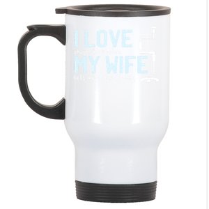 Ice Fishing Love My Wife Funny Fisher Gift Cute Gift Stainless Steel Travel Mug