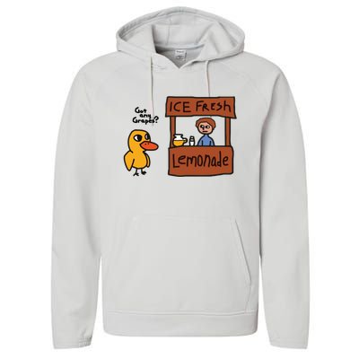 Ice Fresh Lemonade Got Any Grapes Duck Funny Ice Fresh Performance Fleece Hoodie