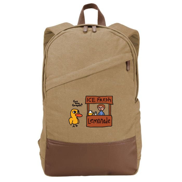 Ice Fresh Lemonade Got Any Grapes Duck Funny Ice Fresh Cotton Canvas Backpack