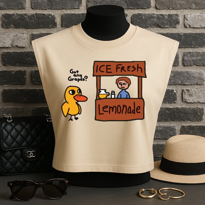 Ice Fresh Lemonade Got Any Grapes Duck Funny Ice Fresh Garment-Dyed Women's Muscle Tee