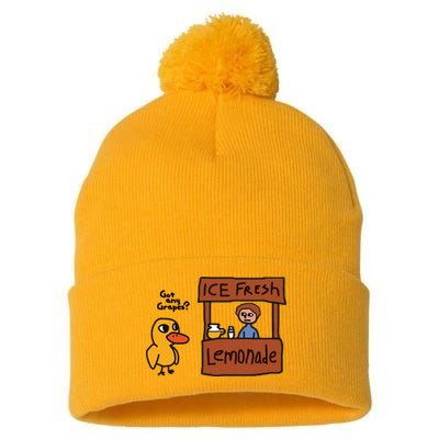 Ice Fresh Lemonade Got Any Grapes Duck Funny Ice Fresh Pom Pom 12in Knit Beanie